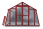 Mobile Preview: Vario Stahl Gewächshaus Landhaus 6 Nörpelglas 4mm BxL:303x601cm 18m² Rot